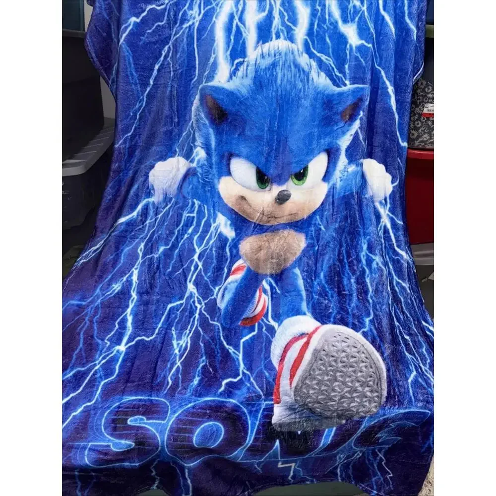 New Sonic Blanket Throw Soft Warm And Ready‎ For Gift Giving 57”x24”